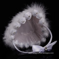 Beautiful satin bowknot decoration lace bridal party wedding flower girl basket wholesale